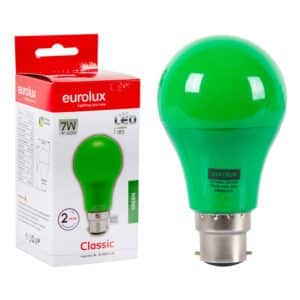 A60 7 Watt B22(BC) Green LED Lamp