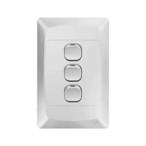 MES 3 Lever 1 Way Switch White 4x2