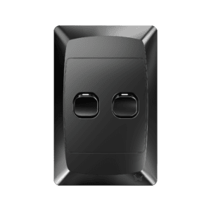 MES 2 Lever 1 Way Switch Black 4x2