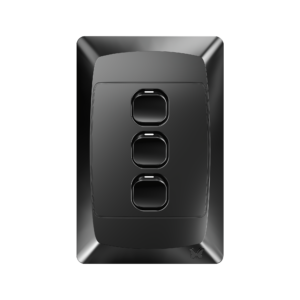 MES 3 Lever 1 Way Switch Black 4x2