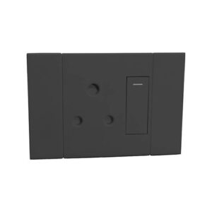 VETI2 Socket Outlet Single Hori 4x2 Charcoal