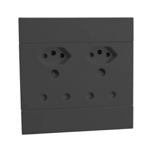 VETI2 Socket Outlet Double+2 x Euro Charcoal 4x4