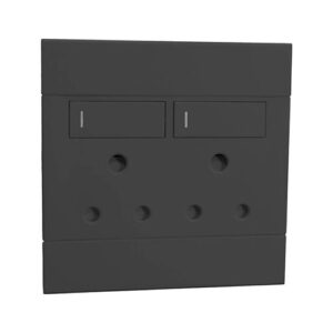 VETI2 Socket Outlet Double Charcoal 4x4