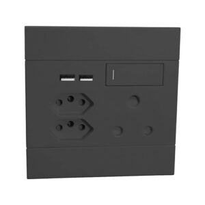 VETI2 Socket Outlet USB Charcoal 4x4