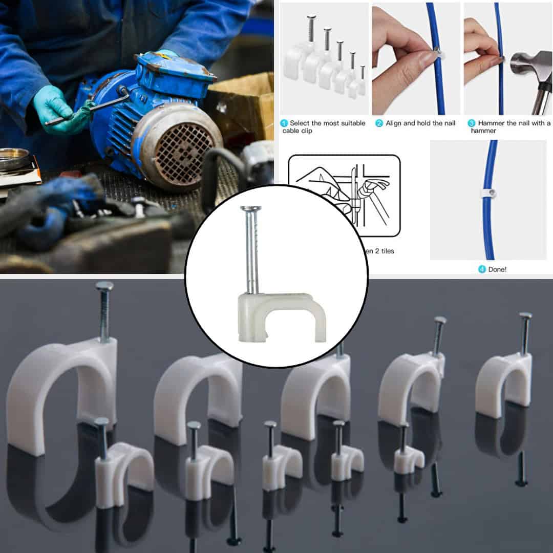 Cable Clip Flat 14.5mm PVC 5 Cable Clip Flat