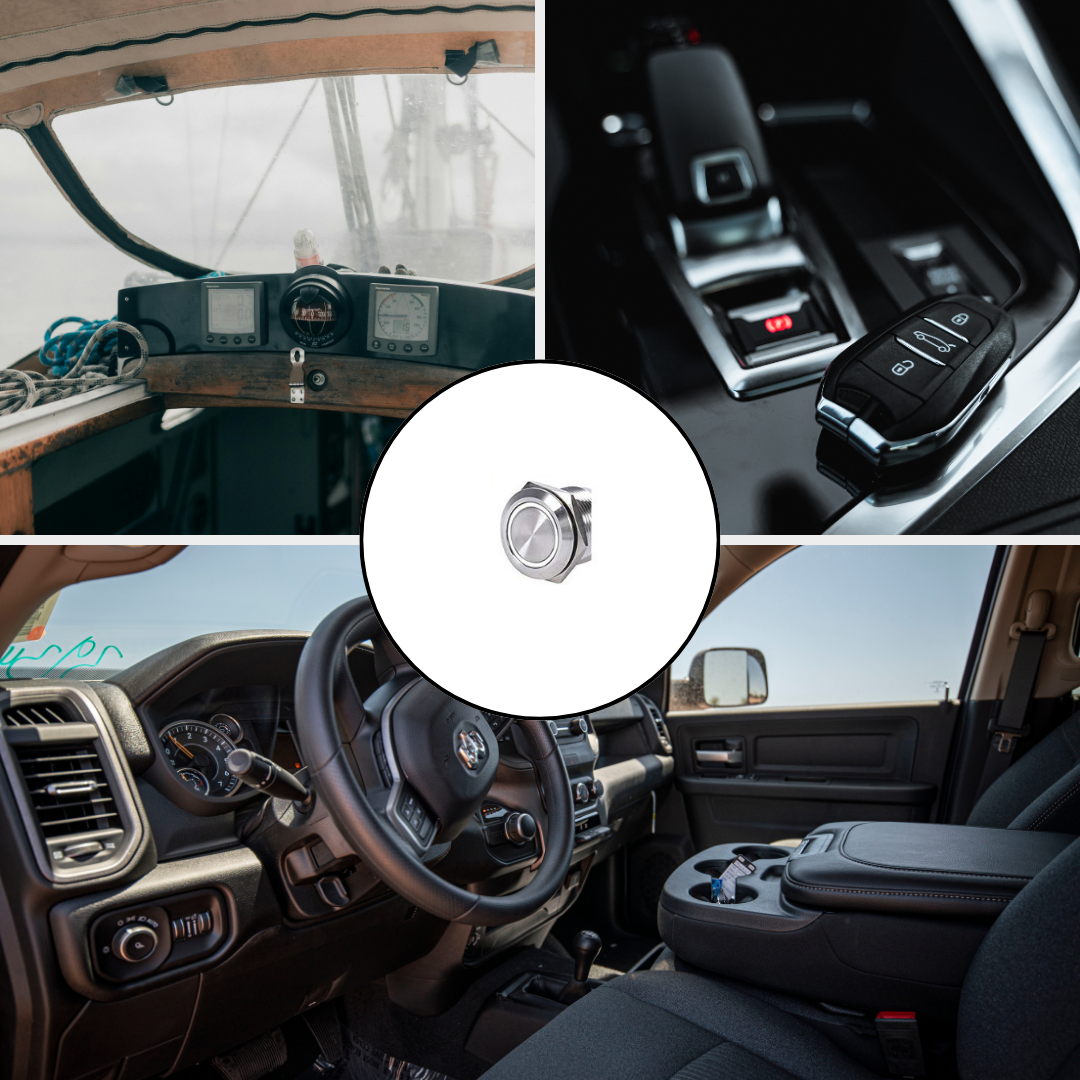 Push Button Weatherproof Round Illum.White PTM/RTB IP65 2A 250V/12V