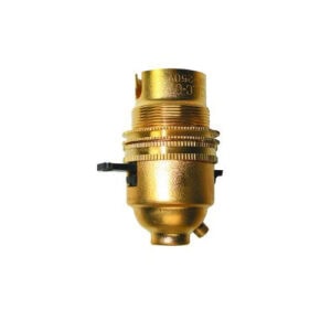Lamp Holder Cord Grip Switched Brass B22(BC)